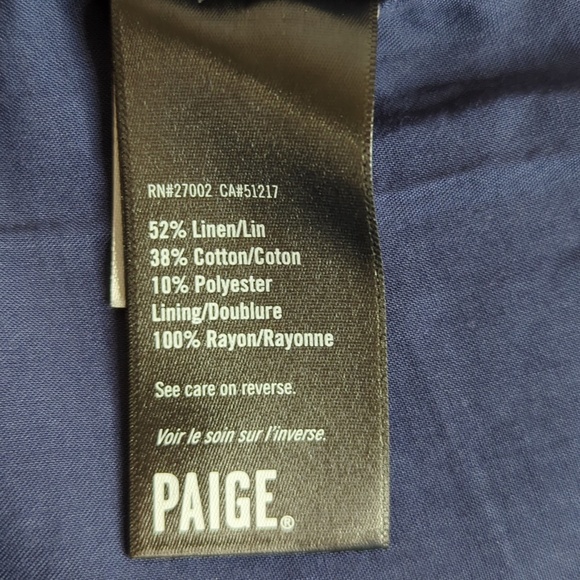 Anthropologie Paige Women’s Blue Tweed Linen Blend Puff Sleeve Blazer - Picture 13 of 13